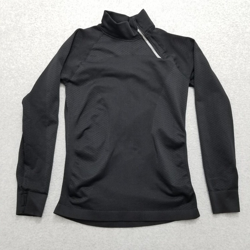 Yelete Jacket Womens Small Black Activewear Zip Neck Pocket Pullover Nylon